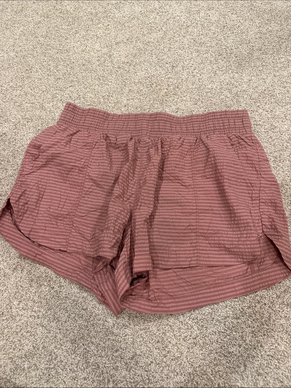 Avia Mauve/terra cotta Striped Athletic Shorts